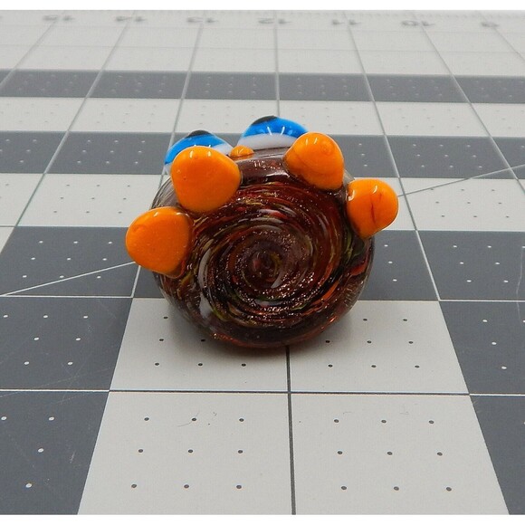 Hand Blown Art Glass Miniature 1.5 Inch Owl Figurine Glass Aventurine Gold Fleck - Picture 6 of 7